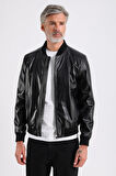 Marc Erkek Siyah Bomber Deri Ceket