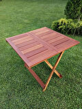 BİRAYSE Ahşap 80x80  İroko Mini Yemek Masası