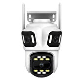Ozmik CMR60  WiFi IP Kamera 6K 12MP Dış Mekan Üç Lensli Üç Ekran PTZ Güvenlik Kamerası