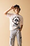 DeFacto Erkek Çocuk Oversize Fit Bisiklet Yaka Baskılı Kısa Kollu Tişört B8893A824SMWT34