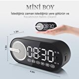 Sessiz Kablosuz Bluetooth Hoparlör LED Dijital Saat Ayna FM Radyo Oturma Yatak Odası Ofis