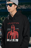 Justin Bieber Baskılı Unisex Oversize Şarkıcı Hoodie