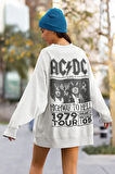 AC DC Highway To Hell 1979 Yazılı Unisex Oversize Rock Metal Müzik Grubu Sweatshirt