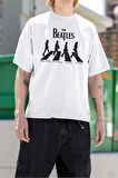The Beatles Grubu GPRJ Baskılı Unisex Tişört, Oversize Müzik Tişört