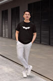 Batman Logo Baskılı Unisex Tişört, Oversize Batman Tişört