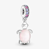 Pandora Murano Camı Pembe Deniz Kaplumbağası Sallantılı Charm 798939C02