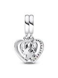 Pandora 792239C01-Puzzle Parçası ve Kalpli Arkadaşlık Sallantılı Charm