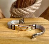 HZ. Ali Kılıç Figürlü Silver Renk Tamamı Saf Çelik Hafif Kordon Erkek Bileklik 20 cm