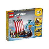 Lego Creator, 3in1 Viking Gemisi & Midgard Yılanı Lego Seti - 1192 Parça