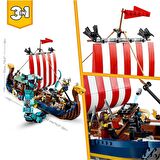 Lego Creator, 3in1 Viking Gemisi & Midgard Yılanı Lego Seti - 1192 Parça