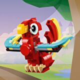 LEGO® Creator Kırmızı Ejderha 31145 - 6 Yaş ve Üzeri Çocuklar için Balık ve Zümrüdüanka Model Seçenekleri İçeren 3#ü 1 Arada Yaratıcı Oyuncak Yapım Seti (149 Parça)