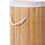 BAMBU KAPAKLI ÇAMAŞIR SEPETİ EL YAPIMI,NATURAL 35x35x60cm