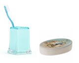 DİŞ FIRÇALIK VE SABUNLUK 2 Lİ BANYO SETİ, PARİS DESEN