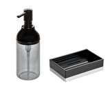 SIVI SABUNLUK VE SABUNLUK 2 Lİ BANYO SETİ SİYAH MODEL