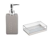 SIVI SABUNLUK VE SABUNLUK 2 Lİ BANYO SETİ,GRİ RENKLİ