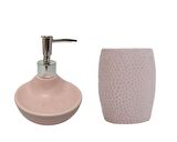 SIVI SABUNLUK,DİŞ FIRÇALIK 2 Lİ BANYO SETİ,PEMBE PETEK