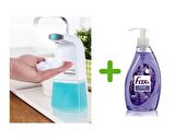 SIA SENSÖRLÜ FOTOSELLİ SIVI SABUNLUK  21X10X5CM VE 1 ADET 400 ML SIVI SABUN LAVANTA KOKULU