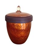 ALTIN RENKLİ BÜYÜK BOY KAPAKLI ÇÖP KOVASI POLİRESİN 19x19x23cm