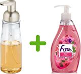 AKRİLİK SIVI SABUNLUK VE 1 ADET 400 ML SIVI SABUN GÜL KOKULU