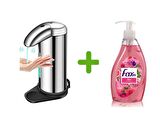 SIA SENSÖRLÜ FOTOSELLİ SIVI SABUNLUK 14X10X22CM VE 1 ADET 400 ML SIVI SABUN GÜL KOKULU