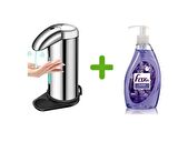 SIA SENSÖRLÜ FOTOSELLİ SIVI SABUNLUK 14X10X22CM VE 1 ADET 400 ML SIVI SABUN LAVANTA KOKULU