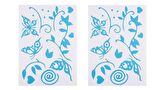 DUVAR SÜSÜ (STİCKER) 2 ADET MAVİ KELEBEKLİ ŞEFFAF FİLMLİ PVC 48X33X0,5CM