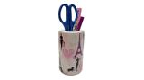 KALEMLİK KIZLI PARİS DESENLİ SERAMİK OFİS GERECİ  7X7X11CM