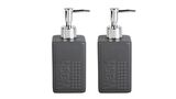 BANYO SETİ SERAMİK SIVI SABUNLUK 2 ADET KOYU BEJ MODERN 7X7X17CM 300ML