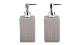 BANYO SETİ SERAMİK SIVI SABUNLUK 2 ADET GRİ MODERN 7X7X17CM 300ML