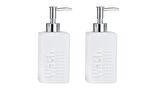 BANYO SETİ SERAMİK SIVI SABUNLUK 2 ADET BEYAZ  MODERN  7X7X17CM 300ML