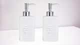 BANYO SETİ SERAMİK SIVI SABUNLUK 2 ADET BEYAZ  MODERN  7X7X17CM 300ML