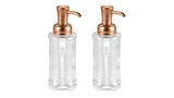 BANYO SETİ SIVI SABUNLUK 2 ADET CAM ALTIN PİRİNC POMPALI 7X7X20CM 325ML