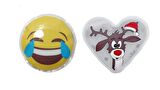 GÜLEN EMOJİ BEYAZ GEYİK CEP SOBASI,EL ISITICI,2 ADET SICAK SU TORBASI PVC  9cm