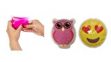 KALP EMOJİ PEMBE BAYKUŞ CEP SOBASI,EL ISITICI,2 ADET SICAK SU TORBASI PVC  9cm