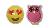 KALP EMOJİ PEMBE BAYKUŞ CEP SOBASI,EL ISITICI,2 ADET SICAK SU TORBASI PVC  9cm