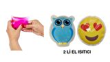 KALP EMOJİ MAVİ BAYKUŞ CEP SOBASI,EL ISITICI,2 ADET SICAK SU TORBASI PVC  9cm