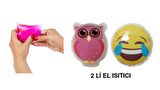 GÜLEN EMOJİ PEMBE BAYKUŞ CEP SOBASI,EL ISITICI,2 ADET SICAK SU TORBASI PVC  9cm