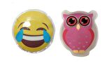 GÜLEN EMOJİ PEMBE BAYKUŞ CEP SOBASI,EL ISITICI,2 ADET SICAK SU TORBASI PVC  9cm
