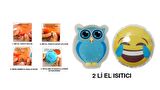 GÜLEN EMOJİ MAVİ BAYKUŞ CEP SOBASI,EL ISITICI,2 ADET SICAK SU TORBASI PVC  9cm