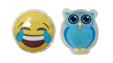 GÜLEN EMOJİ MAVİ BAYKUŞ CEP SOBASI,EL ISITICI,2 ADET SICAK SU TORBASI PVC  9cm