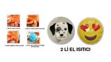 KALP EMOJİ,KÖPEK CEP SOBASI,EL ISITICI,2 ADET SICAK SU TORBASI PVC  9cm