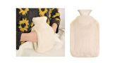 Sıcak Su Torbası Yan Cepli Pudra Pembe Peluş Termofor 26X17X2Cm 750 Ml