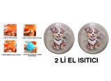 SEVİMLİ KÖPEK CEP SOBASI,EL ISITICI,2 ADET SICAK SU TORBASI PVC  9cm
