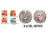 SEVİMLİ KEDİ VE KÖPEK CEP SOBASI,EL ISITICI,2 ADET SICAK SU TORBASI PVC  9cm