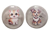 SEVİMLİ KEDİ VE KÖPEK CEP SOBASI,EL ISITICI,2 ADET SICAK SU TORBASI PVC  9cm