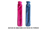 SICAK SU TORBASI 2 Lİ SET,BOYUN VE OMUZ ICIN  UZUN PELUŞ PONPONLU 2LT TERMOFOR 75x13CM