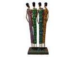 AFRİKALI KADINLAR SETİ ETNİK EL YAPIMI BİBLO,DEKORATİF FİGÜR,HEDİYELİK EŞYA 41x17,5x8cm