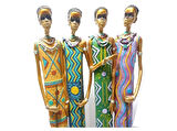 AFRİKALI KADINLAR SETİ ETNİK EL YAPIMI BİBLO,DEKORATİF FİGÜR,HEDİYELİK EŞYA 41x17,5x8cm
