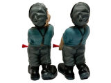 GOLF OYNAYAN ADAM SET , EL YAPIMI BİBLO,DEKORATİF FİGÜR,HEDİYELİK EŞYA 18cm