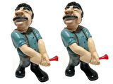 GOLF OYNAYAN ADAM SET , EL YAPIMI BİBLO,DEKORATİF FİGÜR,HEDİYELİK EŞYA 18cm